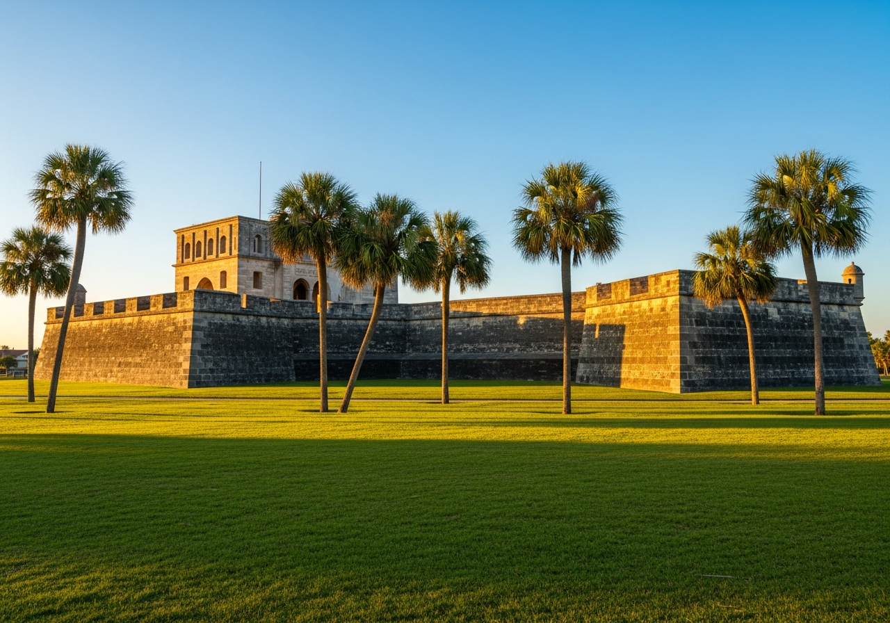 The Castillo de San Marcos historic fort in St. Augustine, Florida