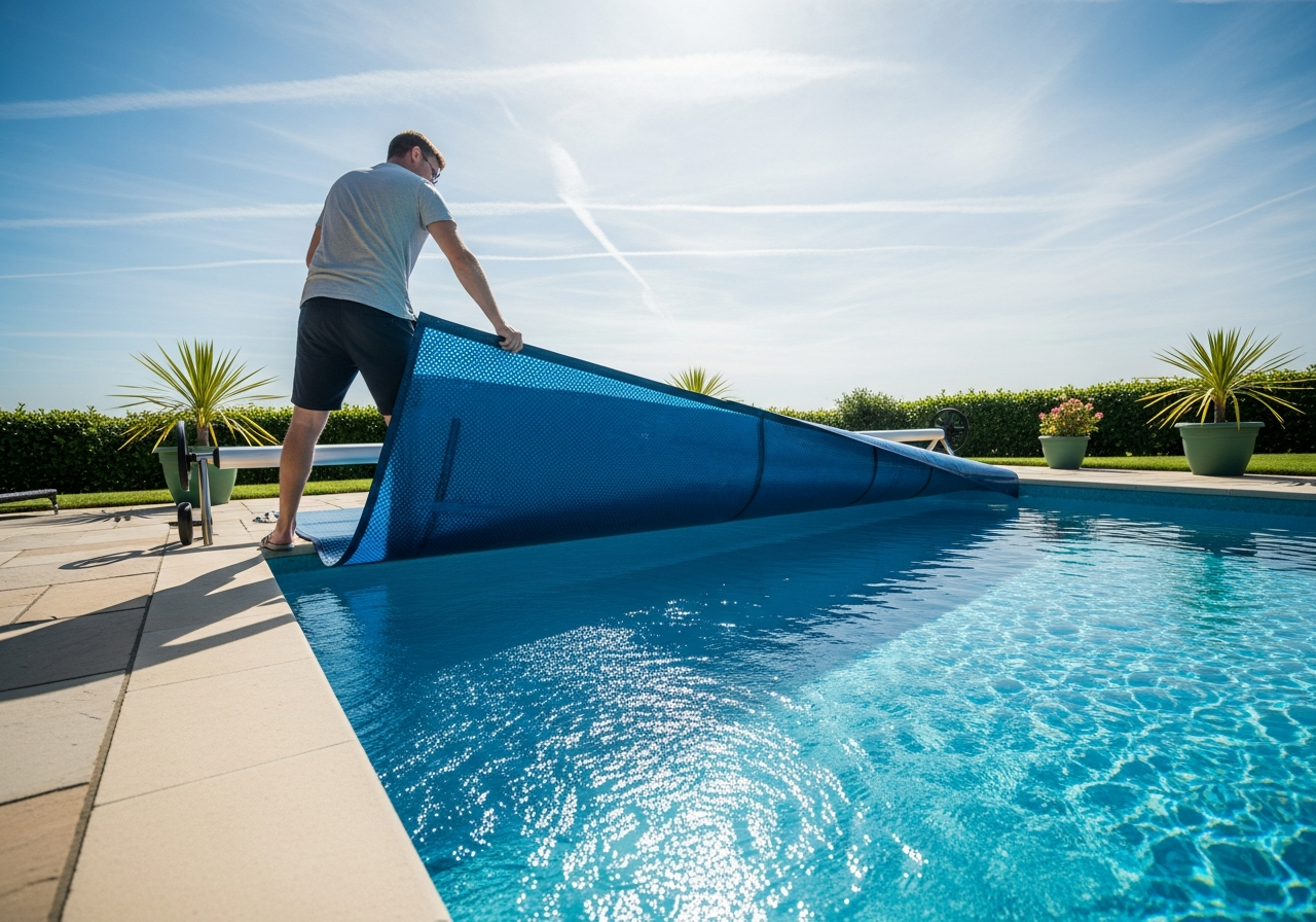 Pool being opened and cleaned for the season in St. Augustine